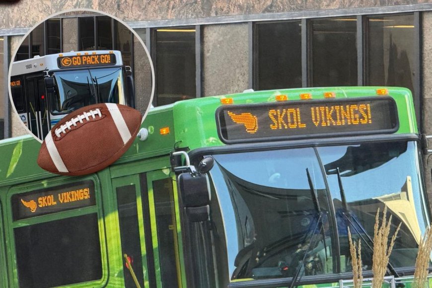 Rolling with Team Spirit: Vikings and Packers Pride on Minnesota Buses